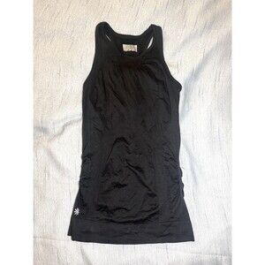 Athleta Finish Fast Performance Tank Womens Small Black Mesh Running Workout Top